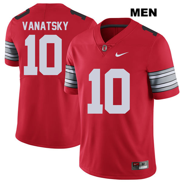 Ohio State Buckeyes Men's Daniel Vanatsky #10 Red Authentic Nike 2018 Spring Game College NCAA Stitched Football Jersey YK19M64FN